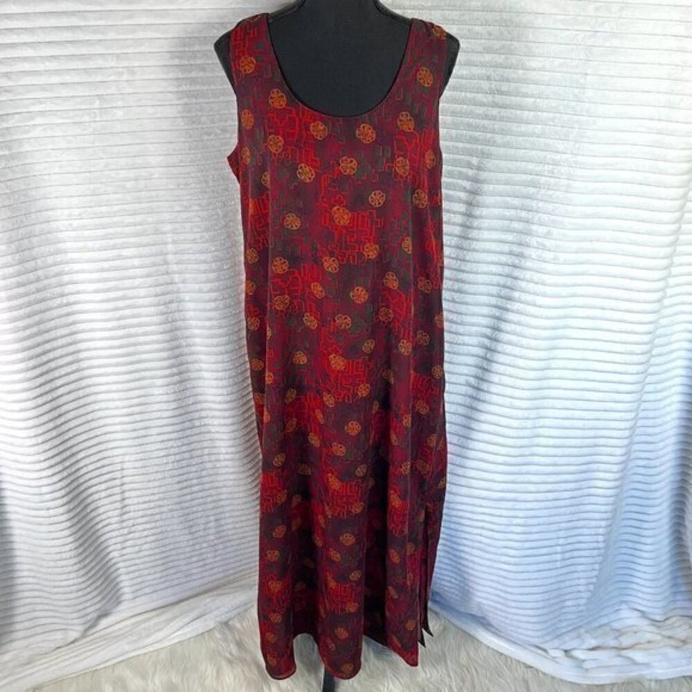Vintage 90s Red Maxi Sundress | Tomato Girl Meets Boho Grunge | Size L (12–14)